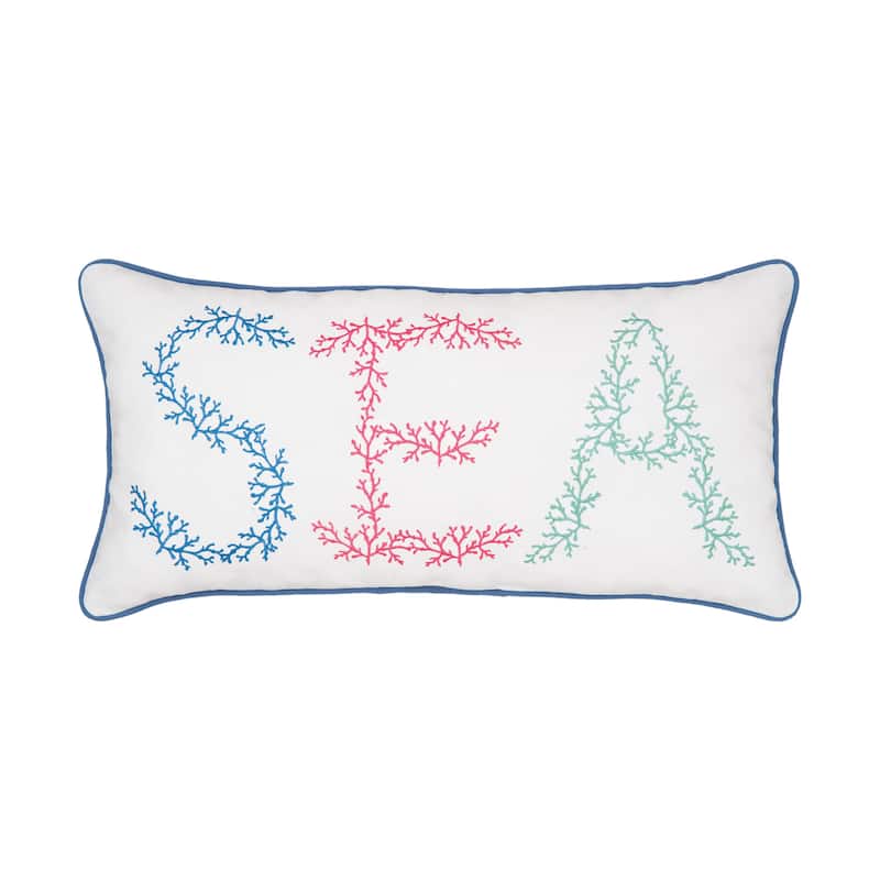 12" x 24" Sea Embroidered Throw Pillow