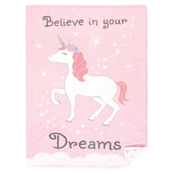slide 1 of 1, Hudson Baby Infant Girl Plush Mink Blanket, Unicorn Dreams, One Size - Unicorn Dreams - One Size One Size - Unicorn Dreams