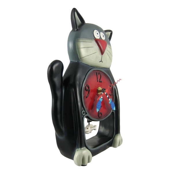 Allen Designs Black Kitty Pendulum Clock