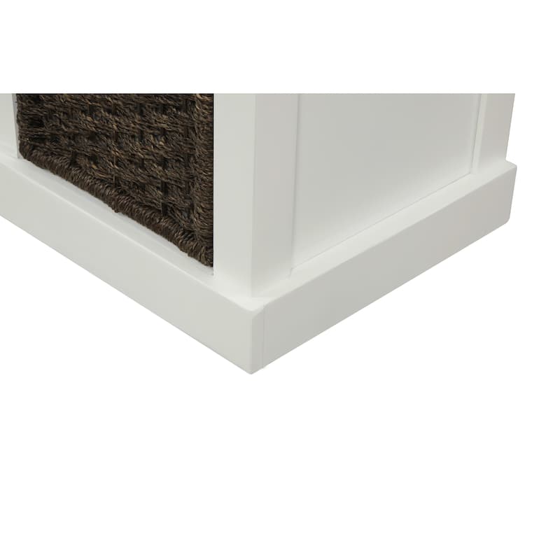 Nestfair Entryway Storage Bench with Cushion and Basket