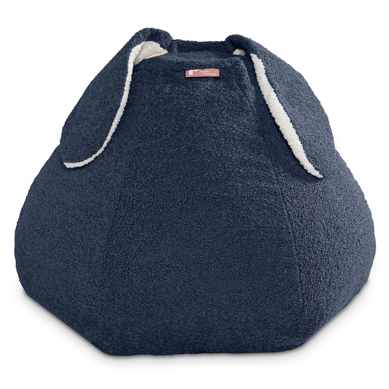 Raven-Symoné Home HopSeat Bunny - Oval Shaped Large Bean Bag Chair with Ears, Ultra Soft Shearling
