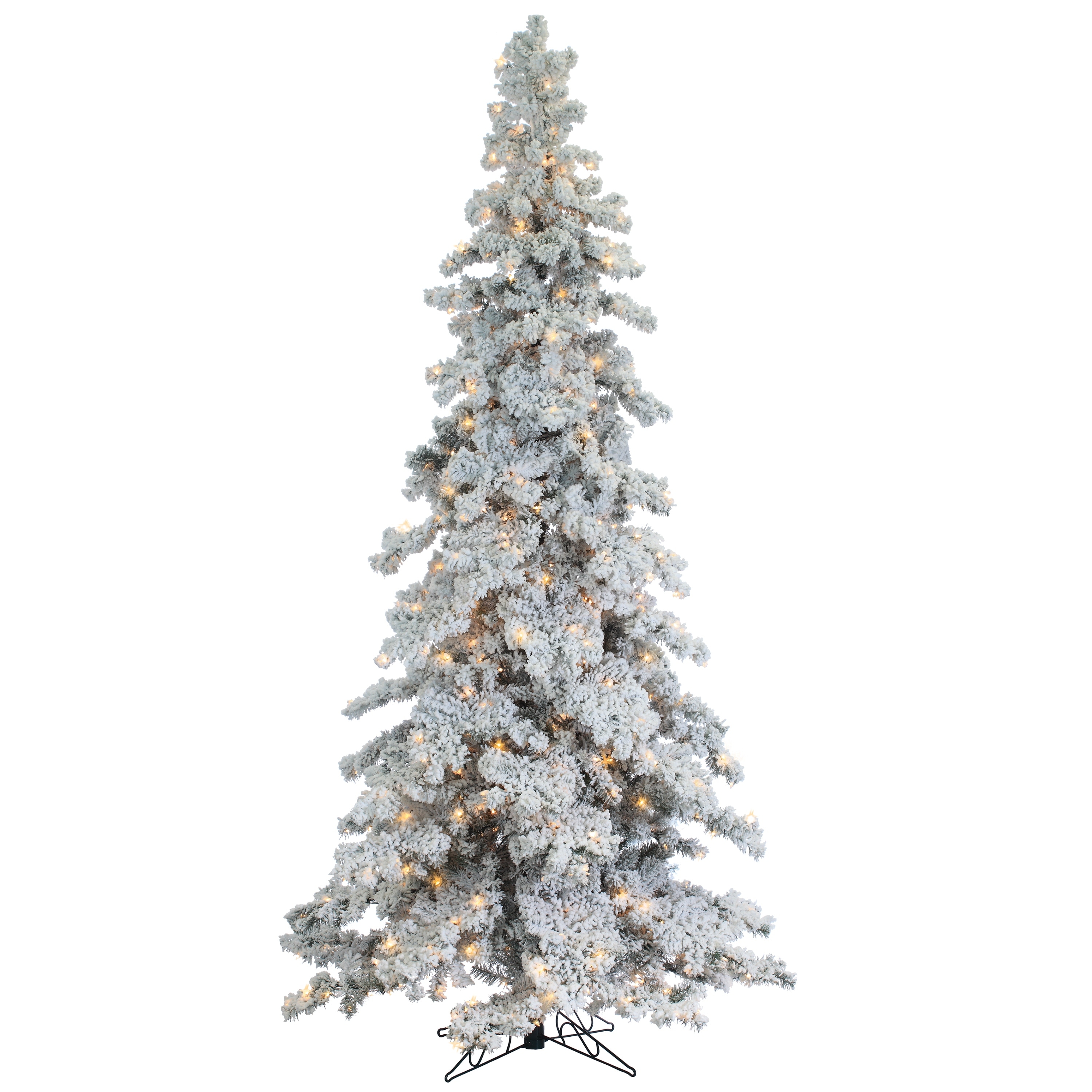 9 Foot Heavily Flocked Layered Spruce with 750 clear lights