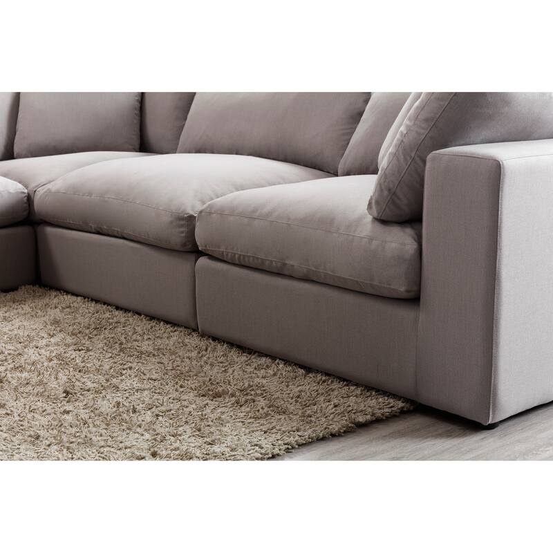 Roundhill Furniture Rivas Contemporary Feather Fill 5-Piece Modular Sectional Sofa