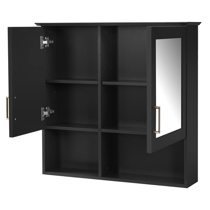 Roomfitters 30 Inch 2-in-1 Wall Mount Medicine Cabinet, Mirror Storage with Adjustable Shelves & Soft Close