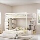 preview thumbnail 2 of 16, Twin Over Full Size Bunk Bed with Shelves and Storage, White
