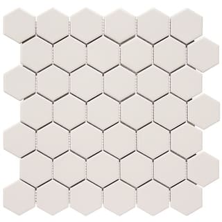 2" x 2" Hexagon Honeycomb Glossy Porceain Mosaic Tile