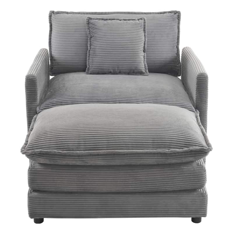 Roomfitters Compact L-Shape Sectional Sofa, Upholstered Corduroy Couch with Side Storage Pockets for Stylish Living Room