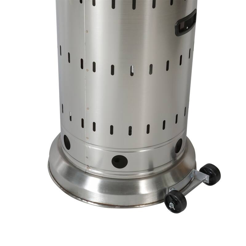 Outdoor Stainless Steel 48,000 BTU Propane Patio Heater with Wheels and Cover
