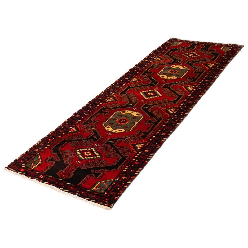 ECARPETGALLERY Hand-knotted Konya Red Wool Rug - 3'8 x 10'10