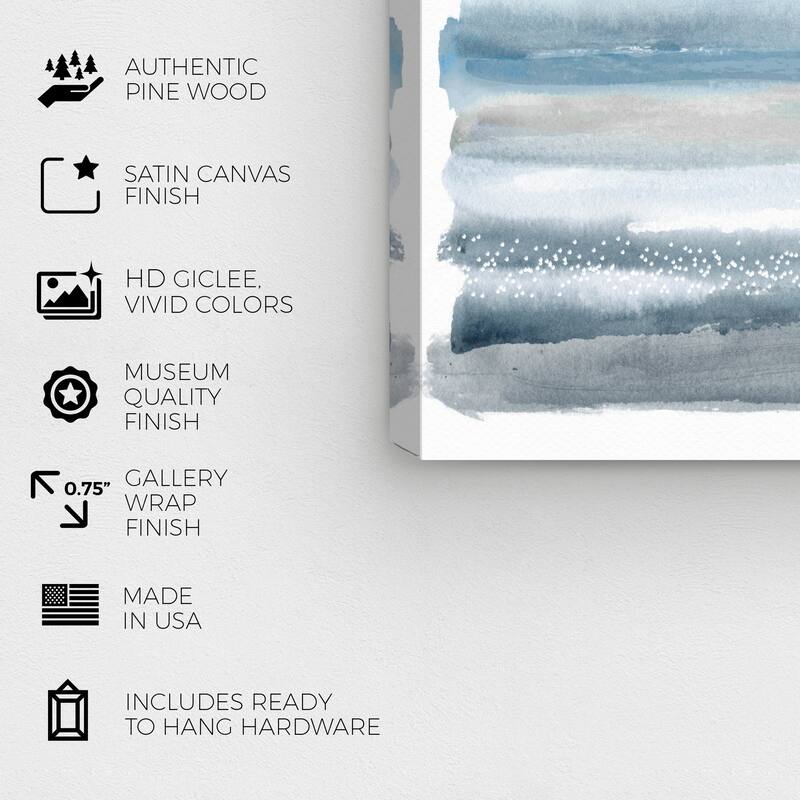 Wynwood Studio Abstract Muted Blue Sunset Blue and Modern & Contemporary Wall Art Canvas Print