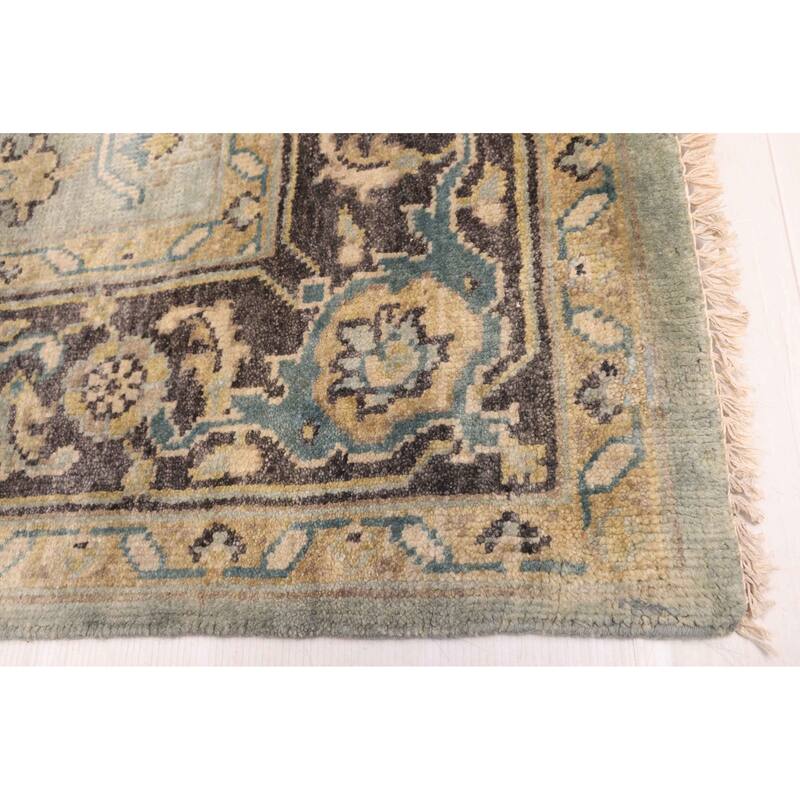 ECARPETGALLERY Hand-knotted Finest Agra Jaipur Teal Wool Rug - 7'9 x 9'7