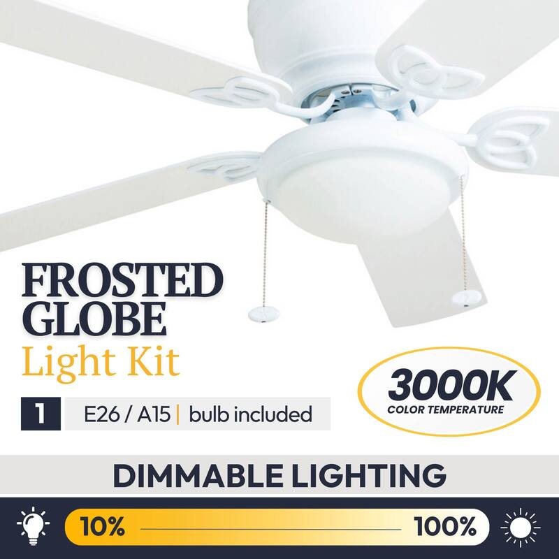 52" Prominence Home Benton Traditional Indoor LED Ceiling Fan with Light, Pull Chains