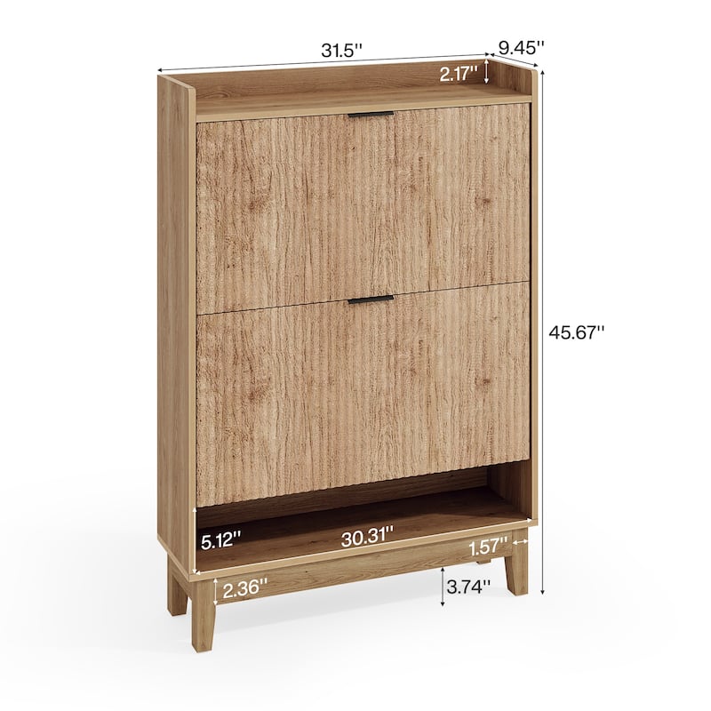 Shoe Cabinet with 2 Flip Drawers