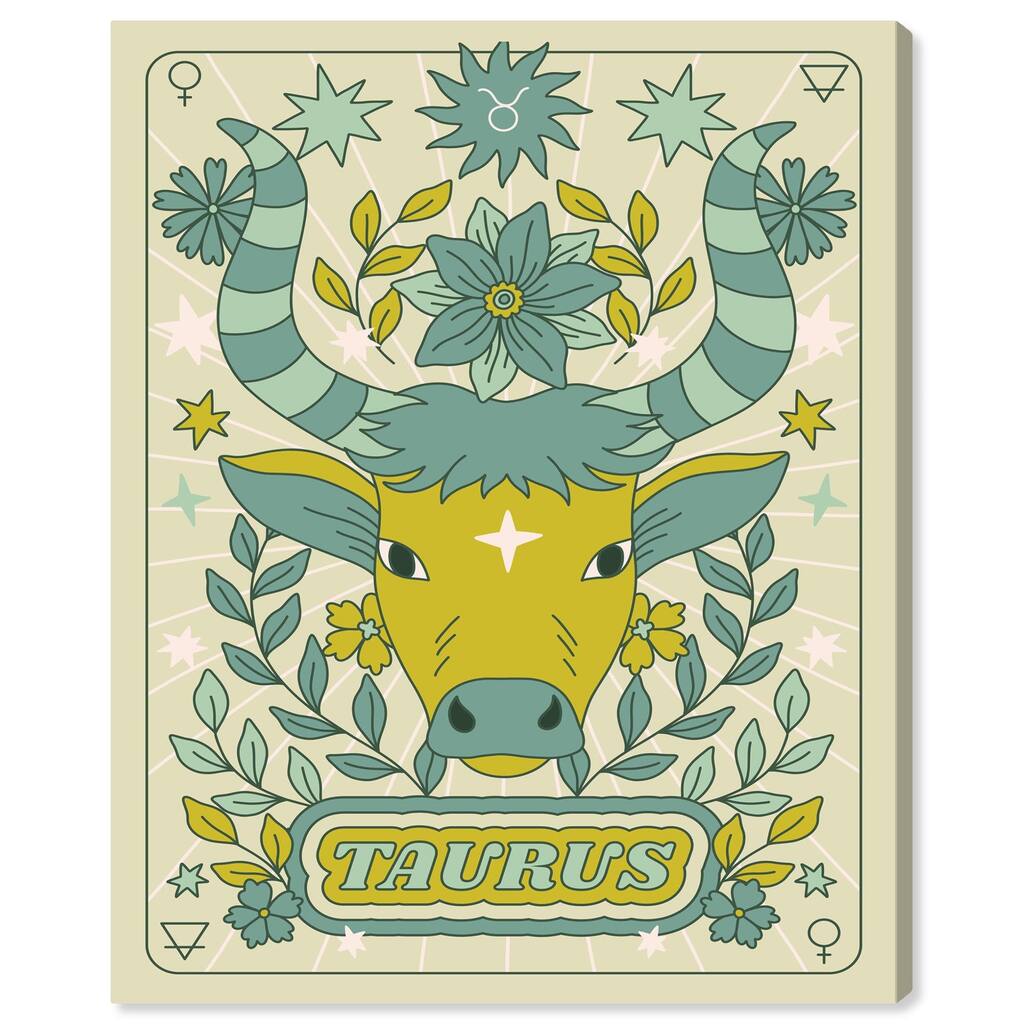 Taurus Stars Card Canvas by Art Remedy, Gallery Wrapped
