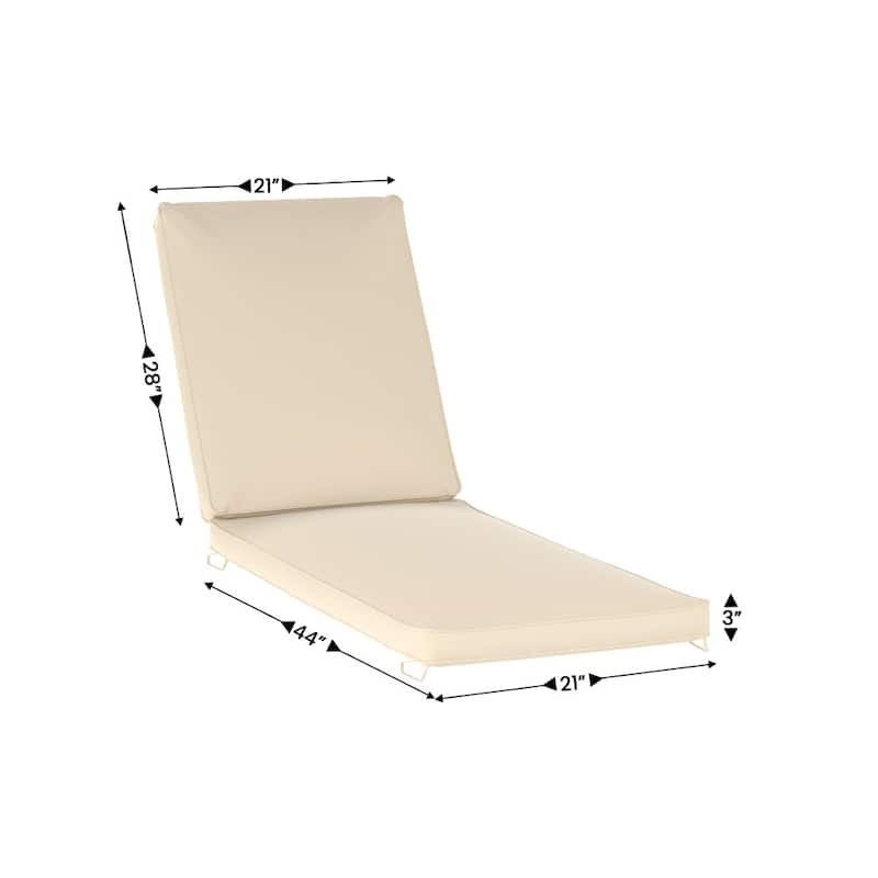Commercial Water-Resistant Outdoor Chaise Lounge Patio Cushion (Cushion Only)