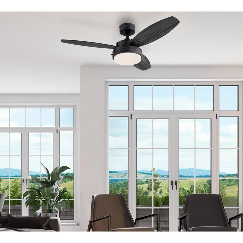 Westinghouse Lighting Alloy 3-Blade Indoor Ceiling Fan with LED Light Fixture and Opal Frosted Glass