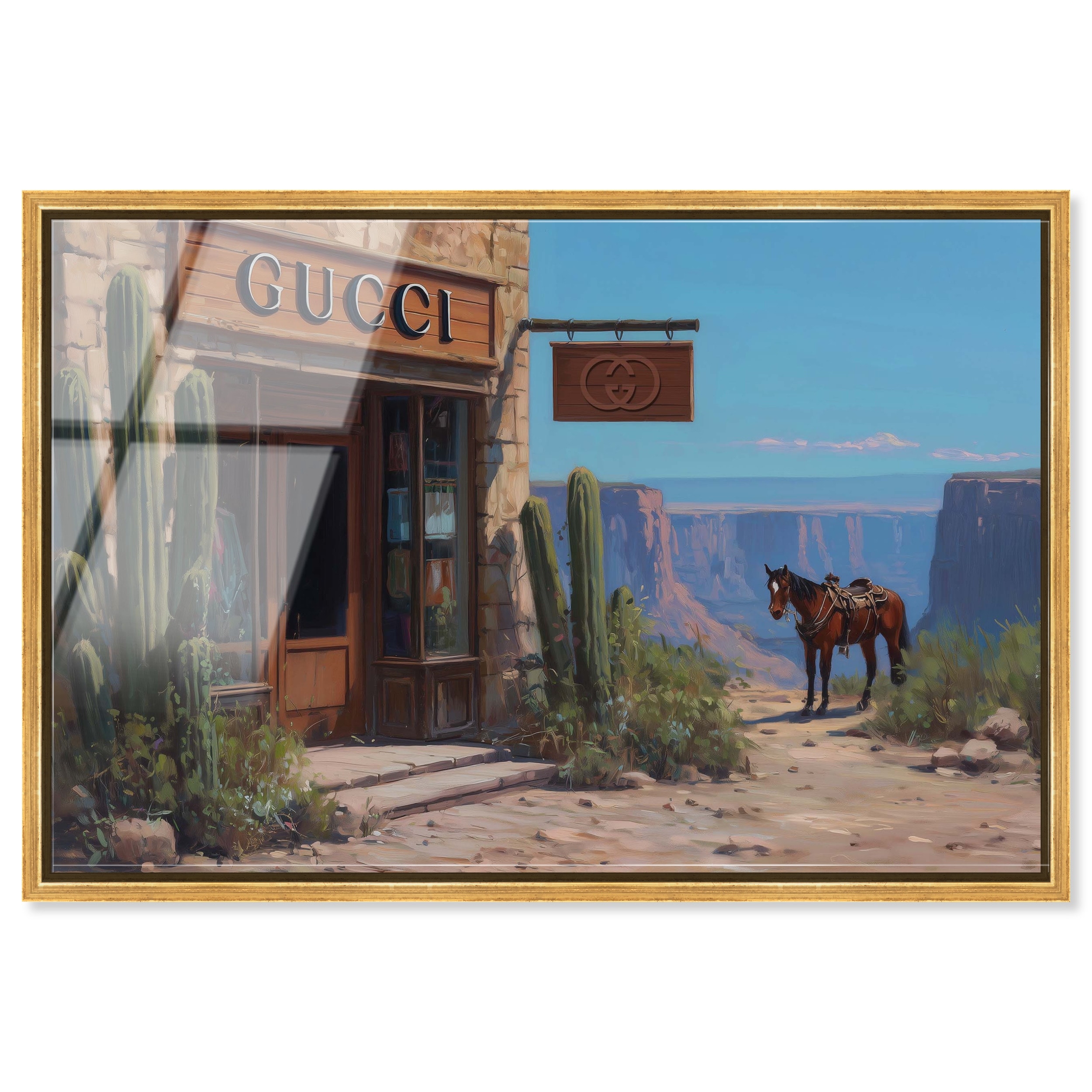 The Western Storefront Glam Wall Art Acrylic Print by Art Remedy