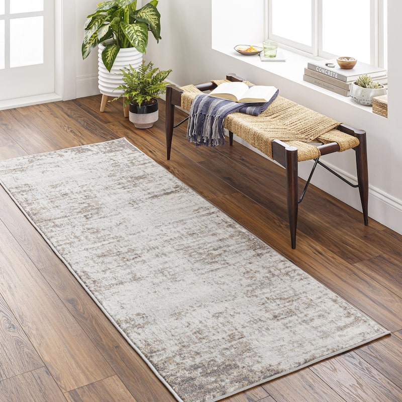 Livabliss Roma Minimalist Abstract Area Rug - Camel - 2' 7" x 10'