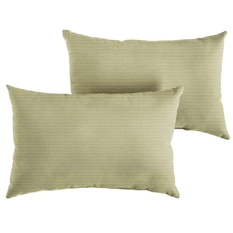 Sorra Home Outdura Sync Basil Indoor/Outdoor Knife Edge Lumbar Pillows (Set of 2)