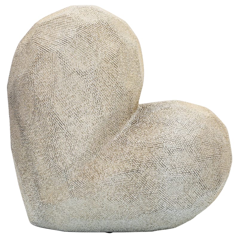 Modern Stone Ceramic Geometric Heart Sculpture