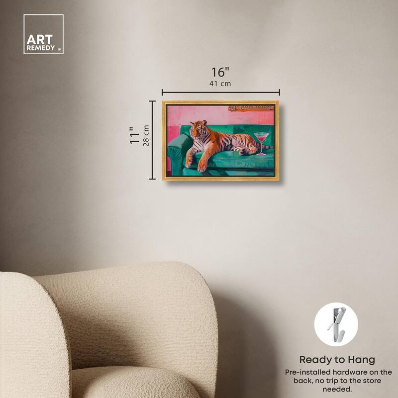 Lounging Tiger Canvas by Art Remedy