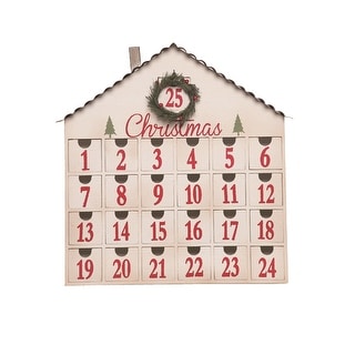 17 quot Beige and Red Wooden quot Christmas quot with Wreath Advent Calendar Bed