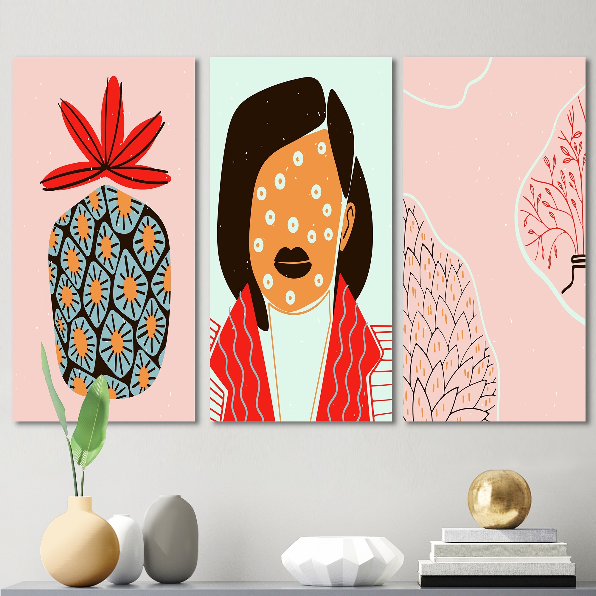 Designart Minimalist Fashion Abstract I - Contemporary Modern Art Print for Stylish Home Decor-image