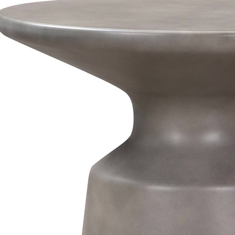 HomeRoots 24" Gray Concrete Round Coffee Table - 24' X '16' X '24