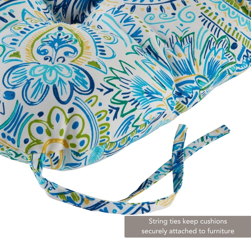 Painted Paisley 20-inch Outdoor Chair Cushion by Greendale Home Fashions - 20w x 20l