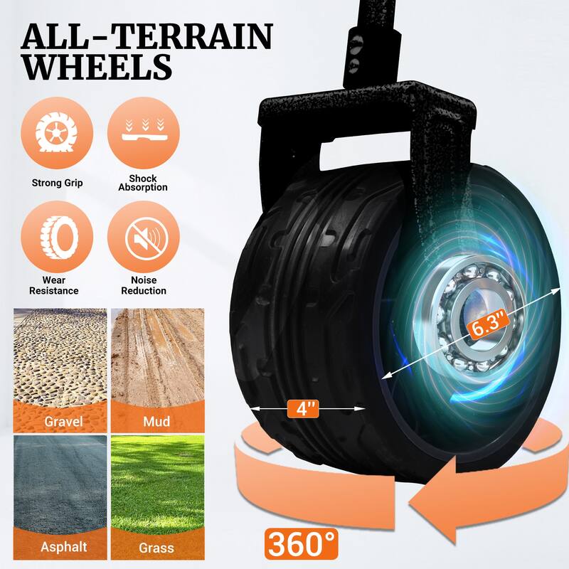 400L Collapsible Wagon, Folding Wagon Cart , Beach Wagon with Big Wheels, 450LB Heavy Duty Foldable Wagon