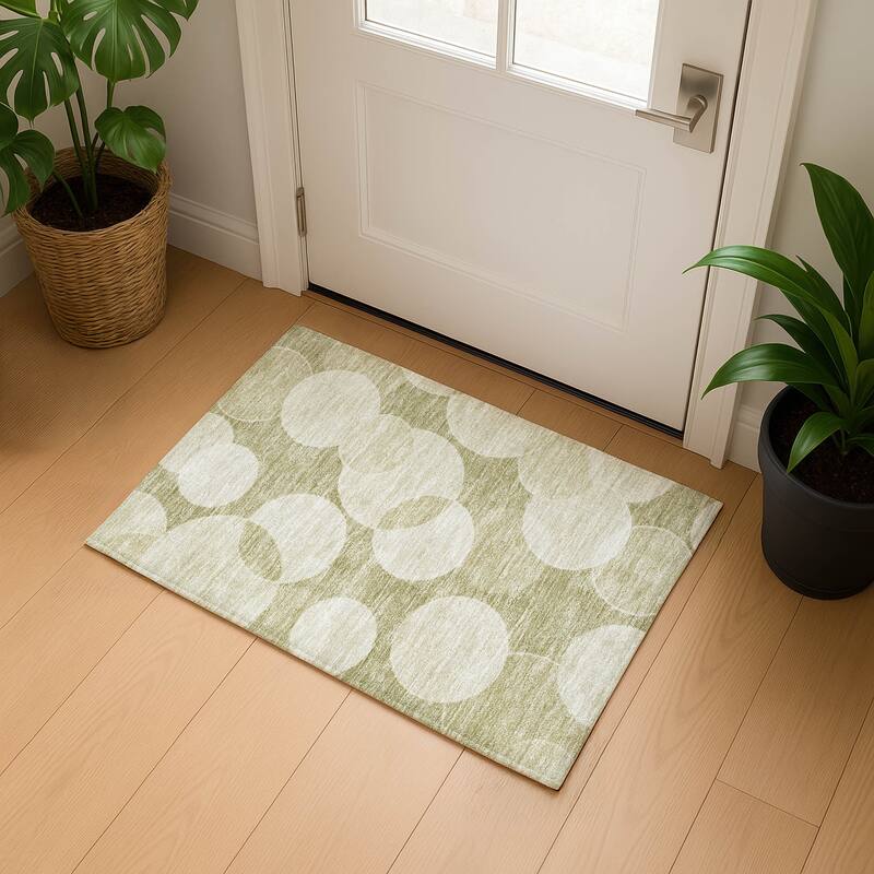 Premium Washable Super Soft Contemporary Bubbles Mayfield Rug - Tan - 1'8" x 2'6"