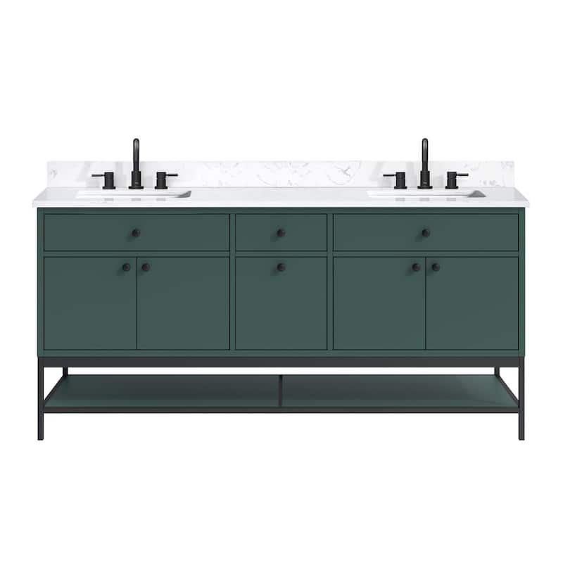 Avanity Paisley 72 in. Double Sink Vanity with Cala White Engineered Top
