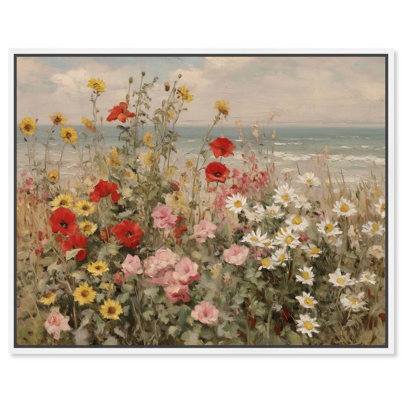 Misty Ocean Field II Canvas by Art Remedy - White - 30" x 24"