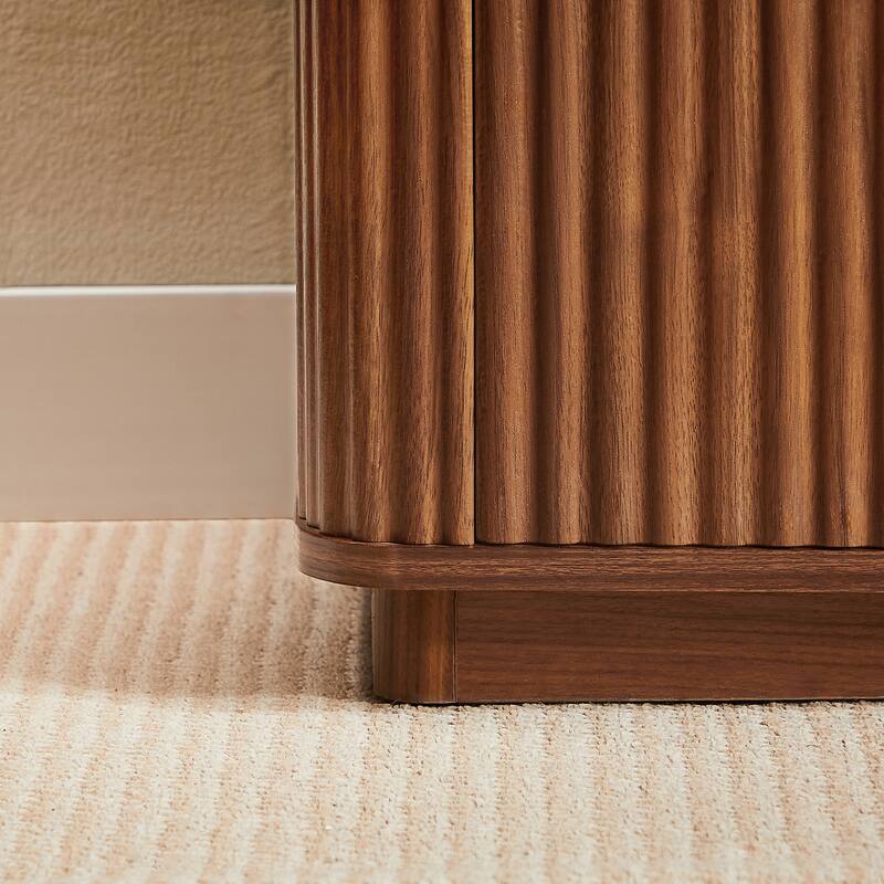 Anmytek Kitchen Buffet Cabinet Sideboard with Storage Curved wave Design for Dining Room,Bedroom,Hallway