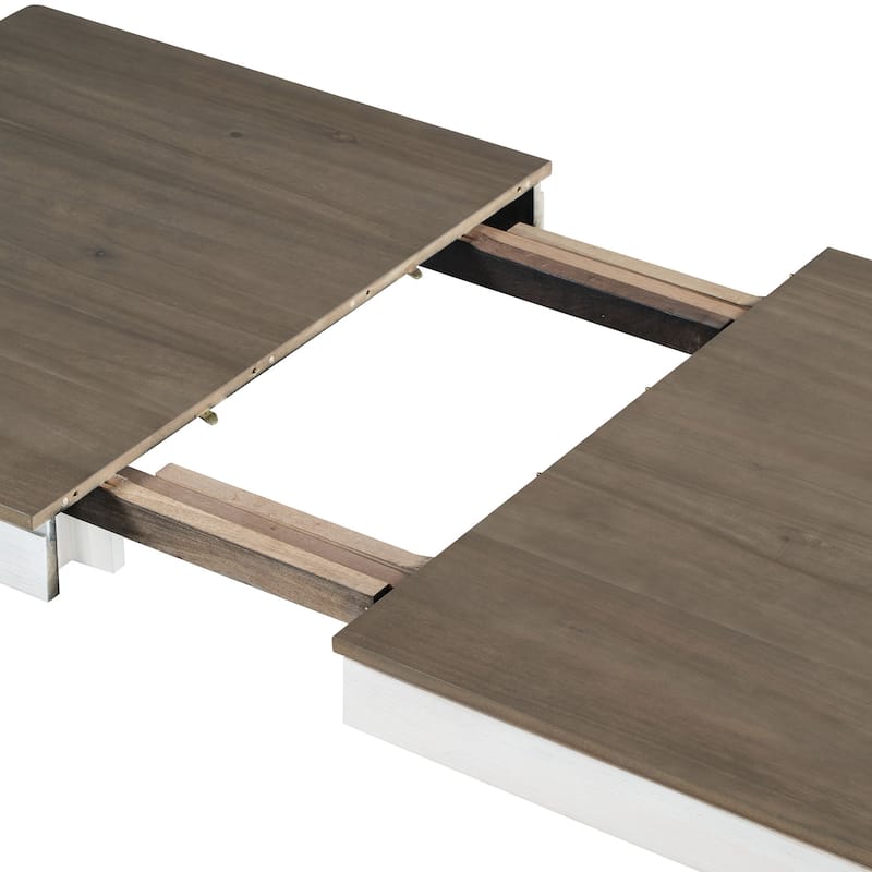 7-Piece Wooden Dining Table Set with 12" Leaf
