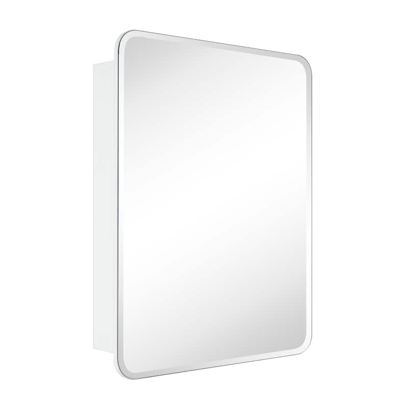 TEHOME Frameless Rectangle Recess & Surface Mount Cabinet with Mirror for Bathroom