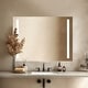 preview thumbnail 3 of 20, LED Square Simple Mirror, HD Tempered Glass, Ideal for Bath & Bedroom Use
