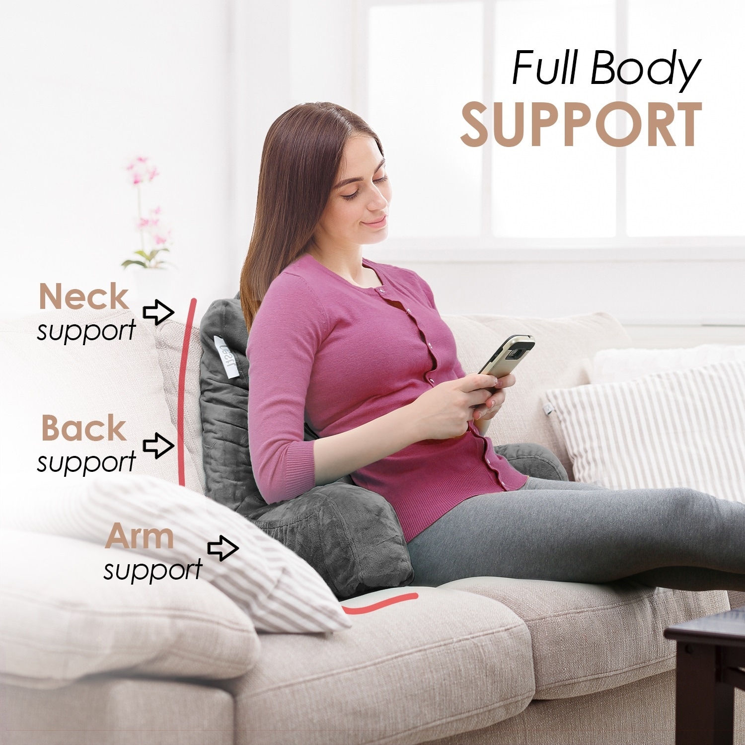 Bed bath and beyond back support pillow sales