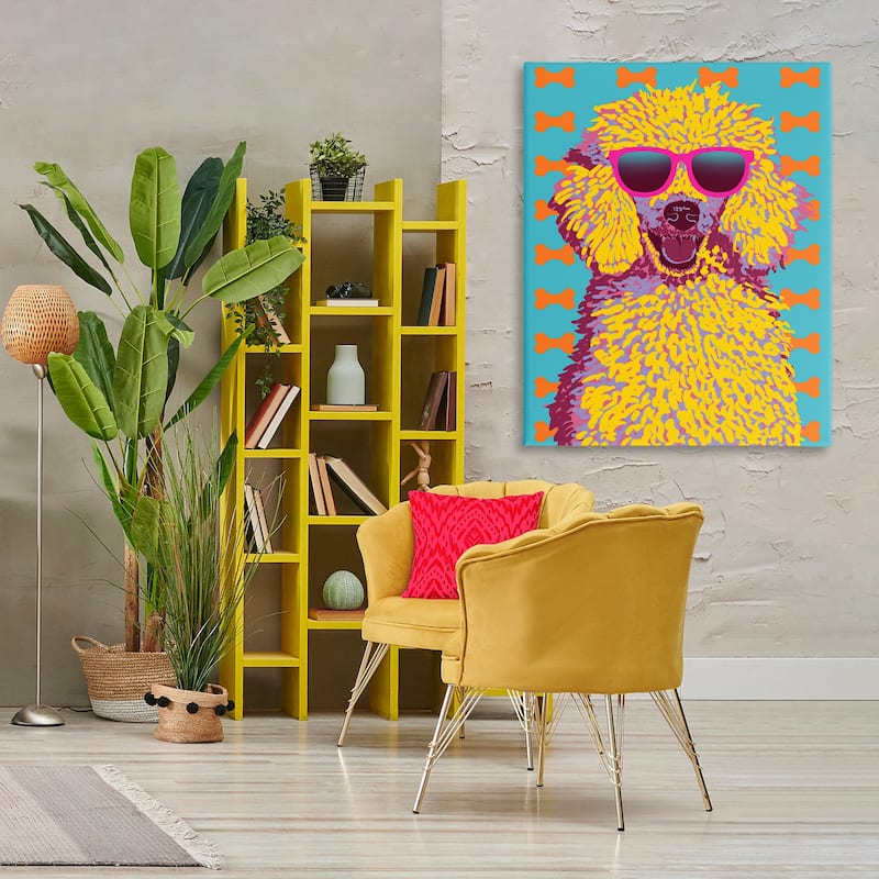 Stupell Retro Pop Poodle Canvas Wall Art Design By Marcus Prime