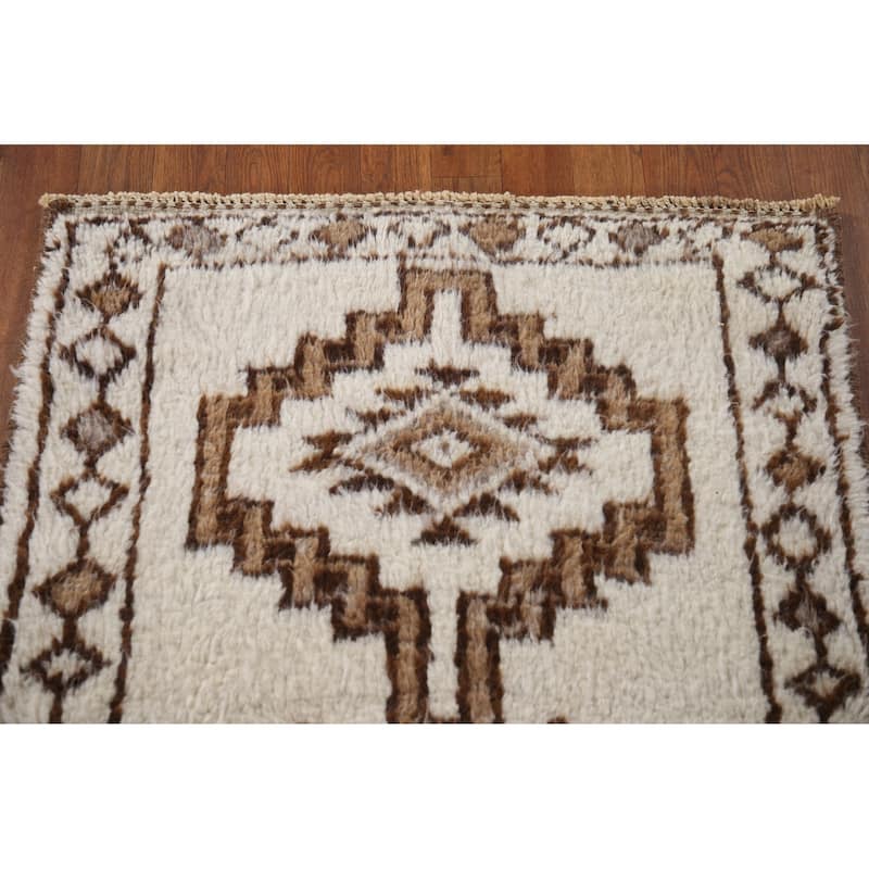 Beige Anatolian Oriental Runner Rug Hand-knotted Wool Carpet - 2'11"x 13'0"