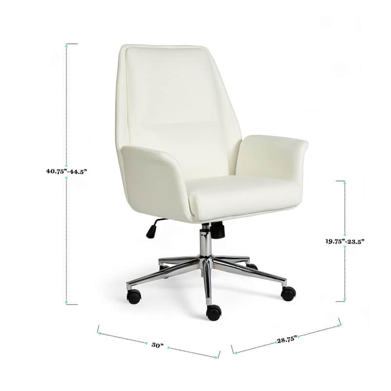 Martha Stewart Upholstered Swivel Home Office Chair with Flared Arms - 30"D x 28.75"W x 40.75" - 44.5"H