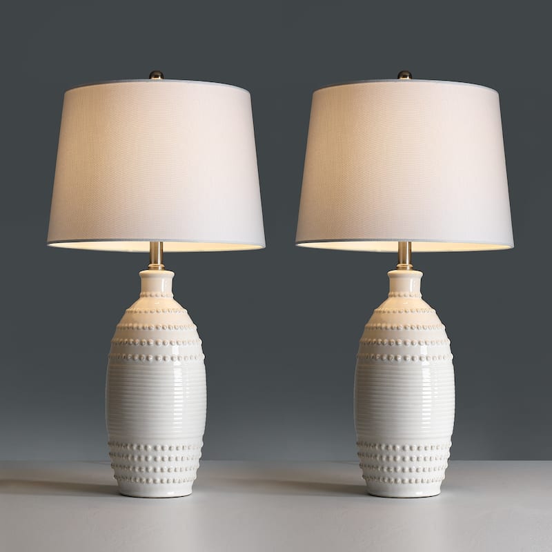 Nordic 3-Way Ceramic Table Lamp Set of 2 - 26 in. H