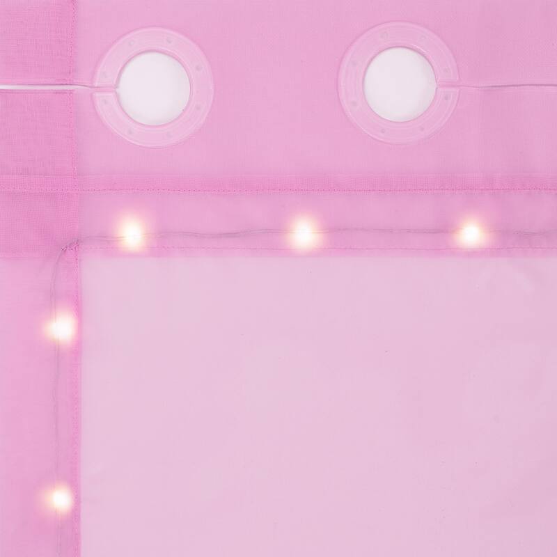 Eclipse Starlight Light Up Sheer Hookless Curtain, 1 Panel, Lights with Remote Control