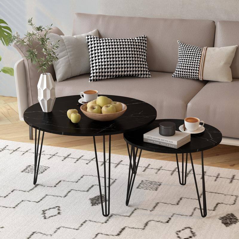 27.56'' Round Nesting Coffee Table Set of 2