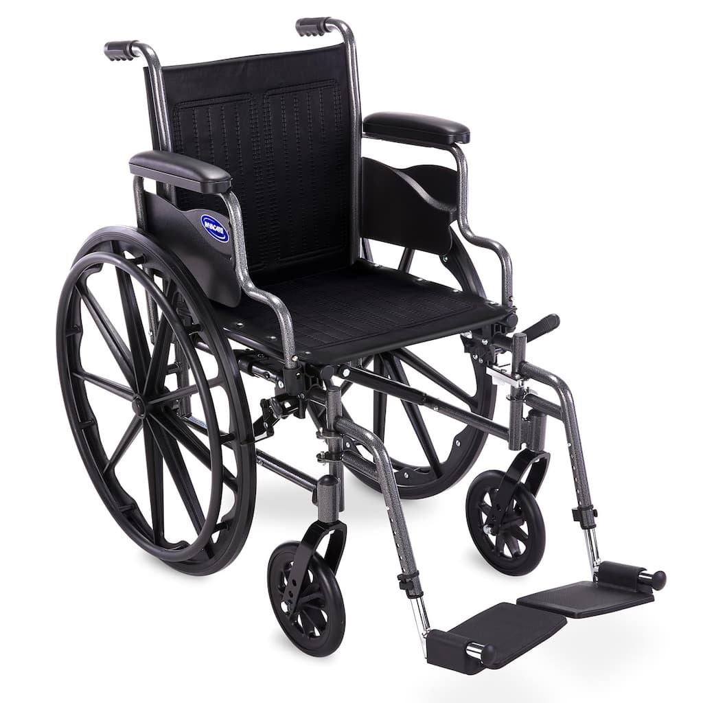 Invacare Essentials Tracer SX3 Foldable Manual Wheelchair w/ Swing-Away Footrests & Desk Arms - Black