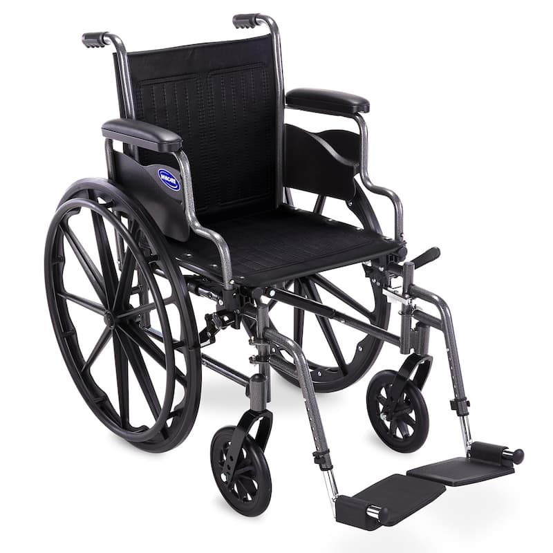 Invacare Essentials Tracer SX3 Foldable Manual Wheelchair w/ Swing-Away Footrests & Desk Arms - Black - 18" Seat