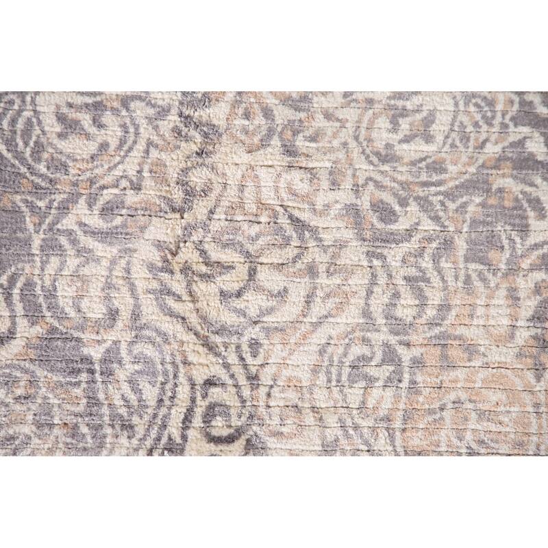 Striped Abstract Accent Rug Hand-Knotted Oriental Wool Carpet - 3'10"x 5'10"