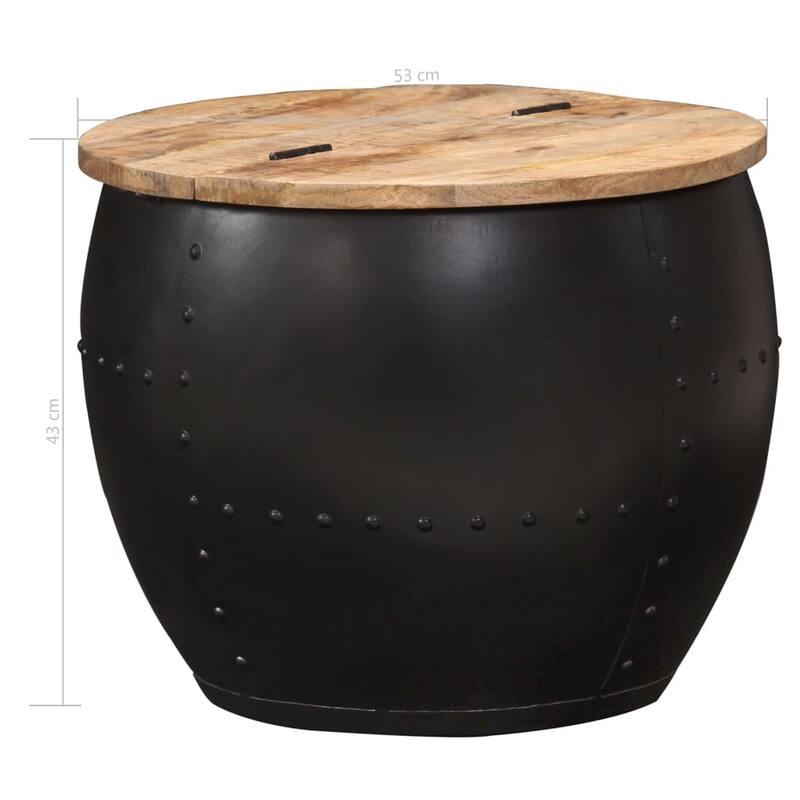vidaXL Coffee Table Round 20.9"x16.9" Solid Mango Wood