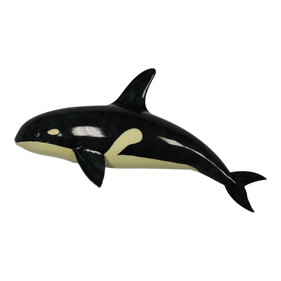 Orca Killer Whale Under the Ocean Animal 12 Inch Kid Room Bath Wall Plaque Decor - Black