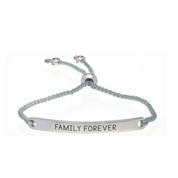 Forever Last Sterling Silver "Family Forever" Plaque Bolo Bracelet. Opens flyout.